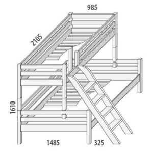 Palanda - poschoďová postel DOMINO D859/BC nízká