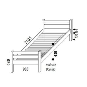 Postel jednolůžko DOMINO D901/BC