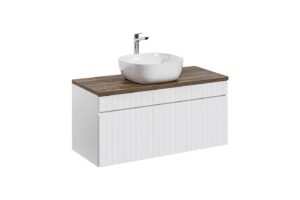 ArtCom Koupelnová skříňka s umyvadlem a deskou ICONIC White DU100/1 | 100 cm