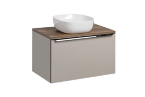 ArtCom Koupelnová skříňka s umyvadlem a deskou SANTA Fe Taupe DU80/1 | 80 cm