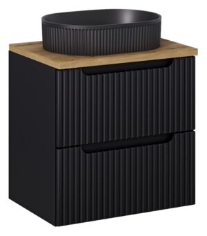 ArtCom Koupelnová skříňka s umyvadlem a deskou NOVA Black DU60/1 | 60 cm