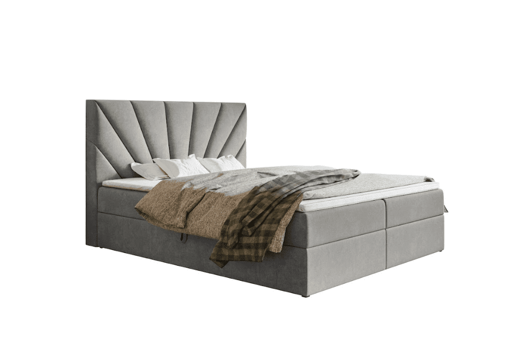 Elvisia Manželská postel EMMA Boxspring 6 | šedá/Jasmine 90 160 x 200 cm Provedení: Postel bez toppera