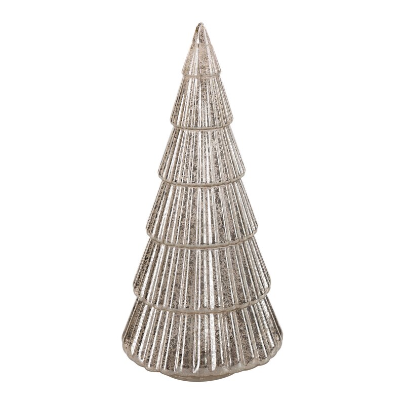 ArtFir Vánoční LED dekorace STROMEK 165 | stříbrná 13 x 30 cm